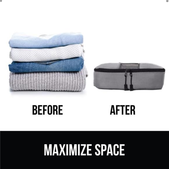 6 Piece Packing Cubes Set, Compression Space Saving Organizers Suitcases Luggage - Picture 6 of 6